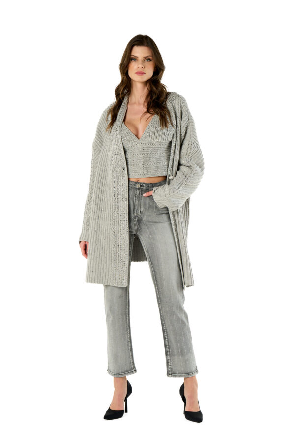 Maxi Cardigan With Diamond Braids