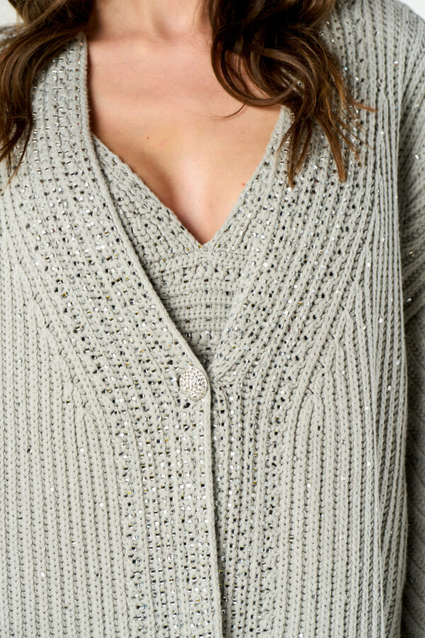 Maxi cardigan trecce diamanti - immagine 4
