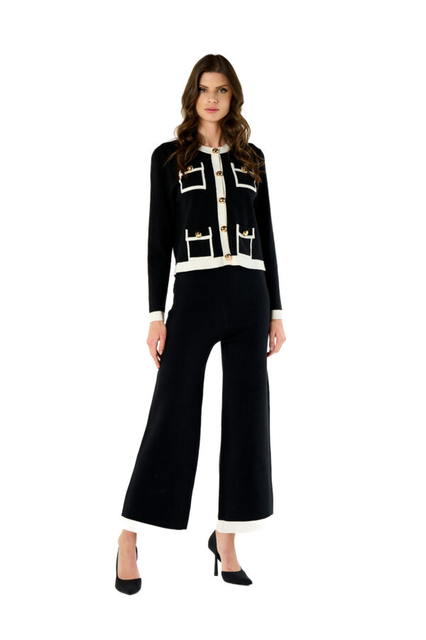 Contrast Knitted Jacket