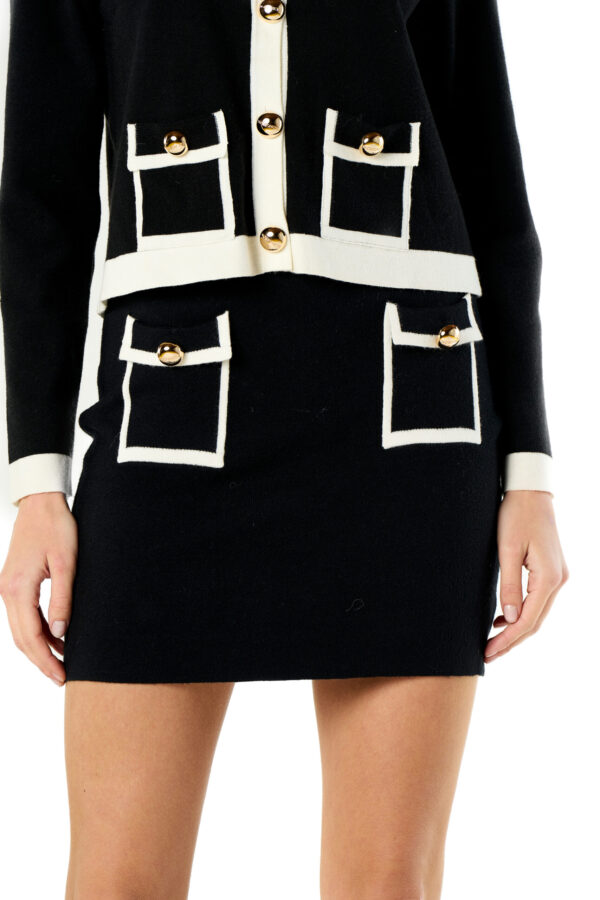 Contrast Knit Skirt - Image 4