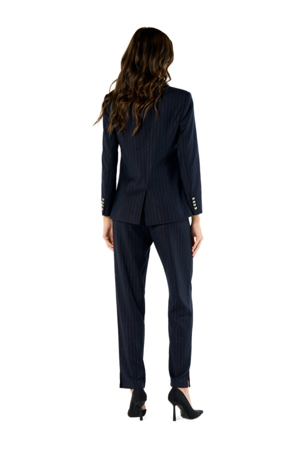 Blazer gessato con riga argento - immagine 3