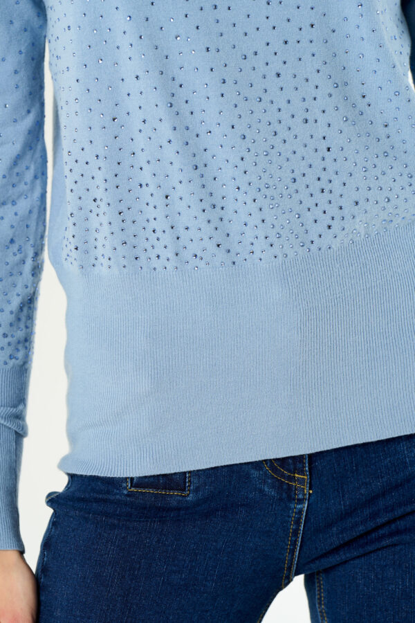 Maglia collo alto cascata diamanti - immagine 4