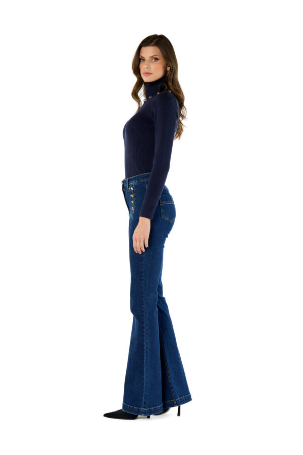Buttoned Turtleneck Sweater - Image 3