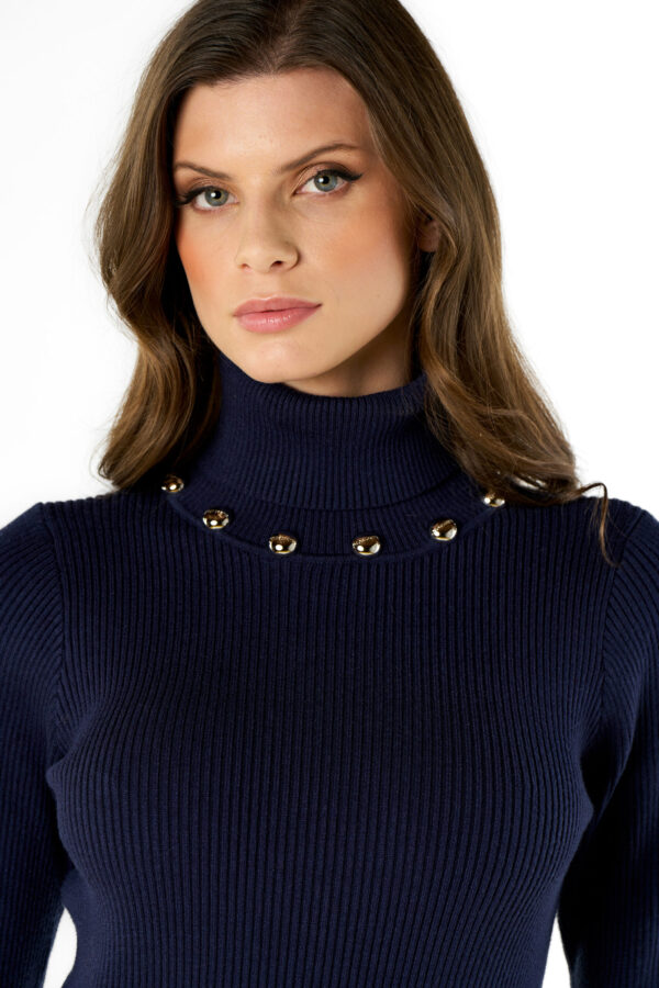 Buttoned Turtleneck Sweater - Image 4