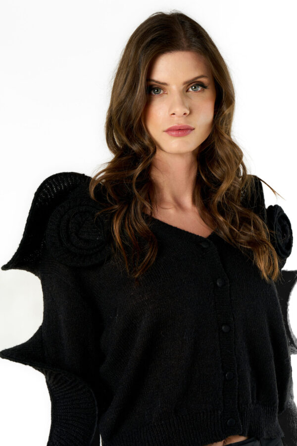 Cardigan con rose - immagine 4