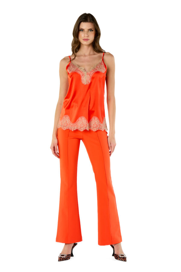 Satin And Lace Top