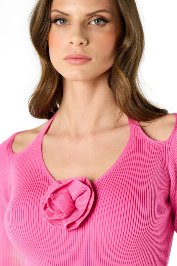 Maglia punte con rosa - immagine 4