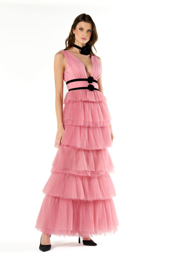 Abito tulle balze
