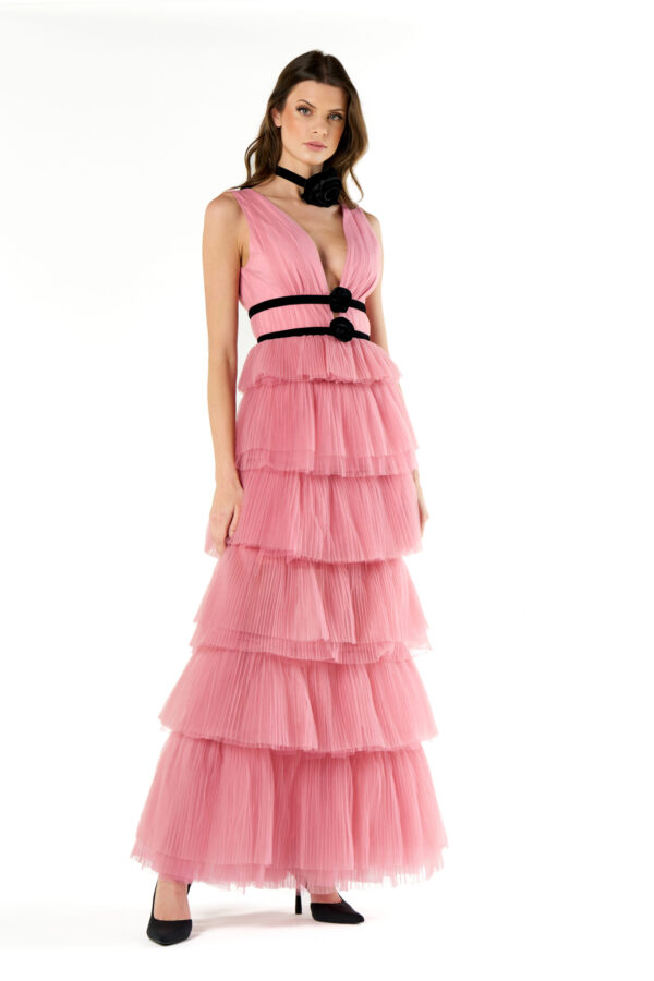 Abito tulle balze