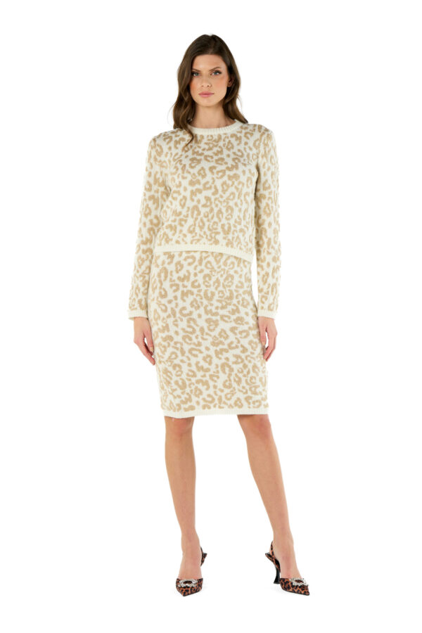 Girocollo maglia  jacquard maculato - immagine 3