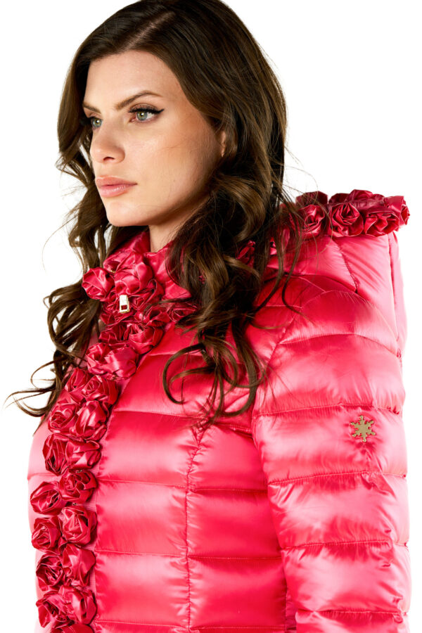 Piumino cappuccio rose - immagine 3