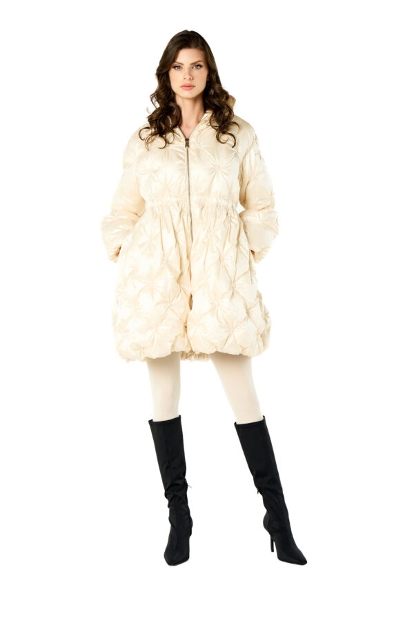 Ballerina Down Jacket With Stitching