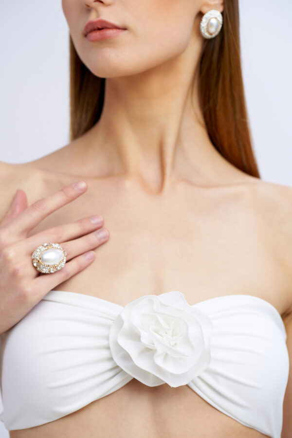 Bandeau bikini with a rose - Image 3