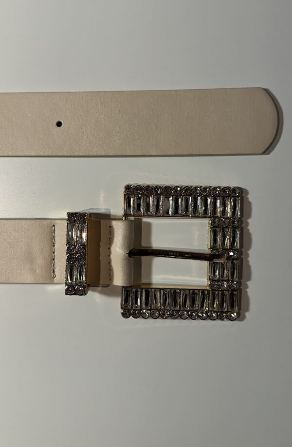 Belt with buckle and diamonds