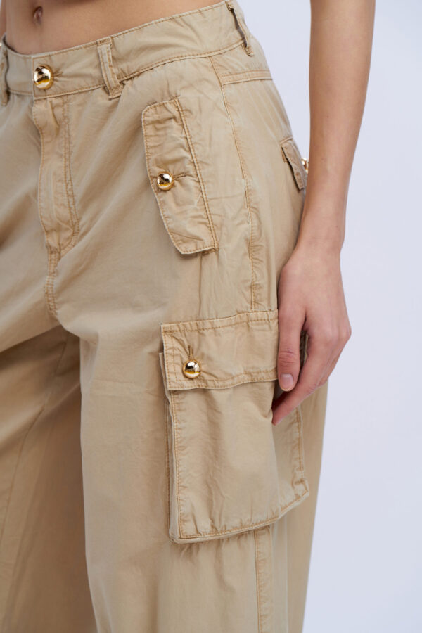 Solid Cargo Pants - Image 2