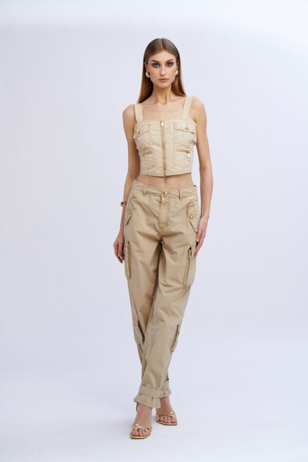Solid Cargo Pants - Image 6