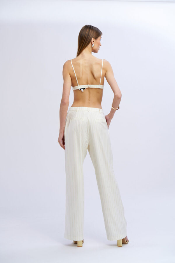 Pinstriped Pleated Trousers - Image 2