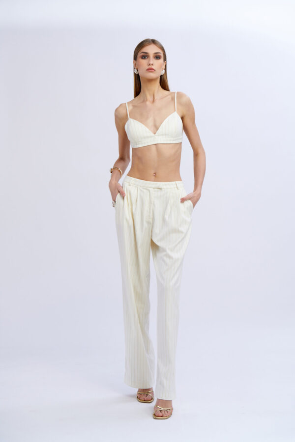 Pinstriped Pleated Trousers - Image 4