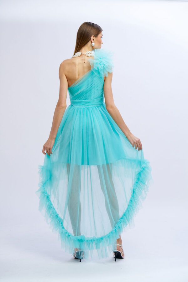 Abito tulle rouches su spalla - immagine 2