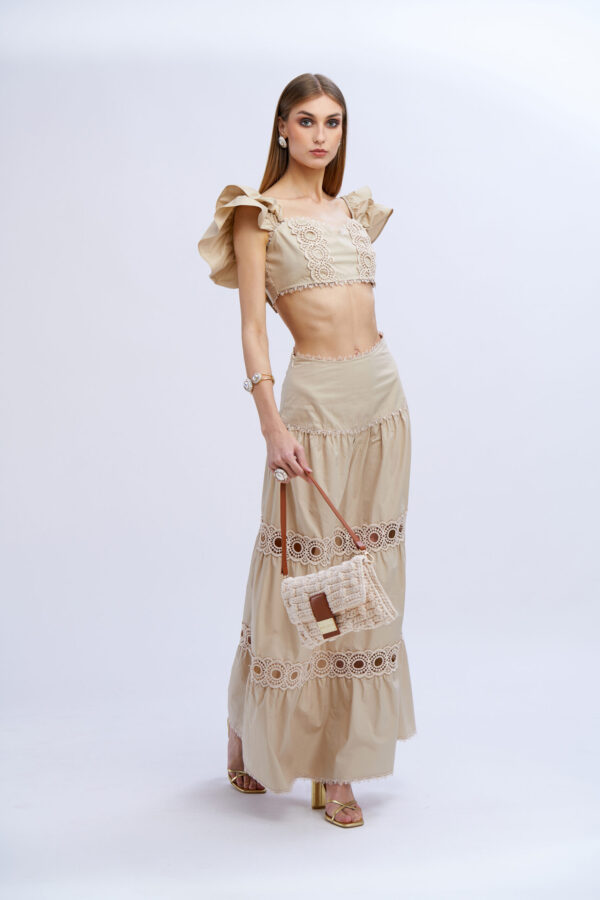 Top cotone inserti pizzo