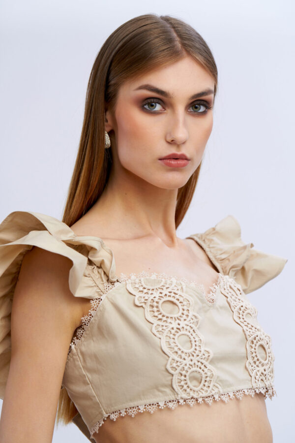 Top cotone inserti pizzo - immagine 3