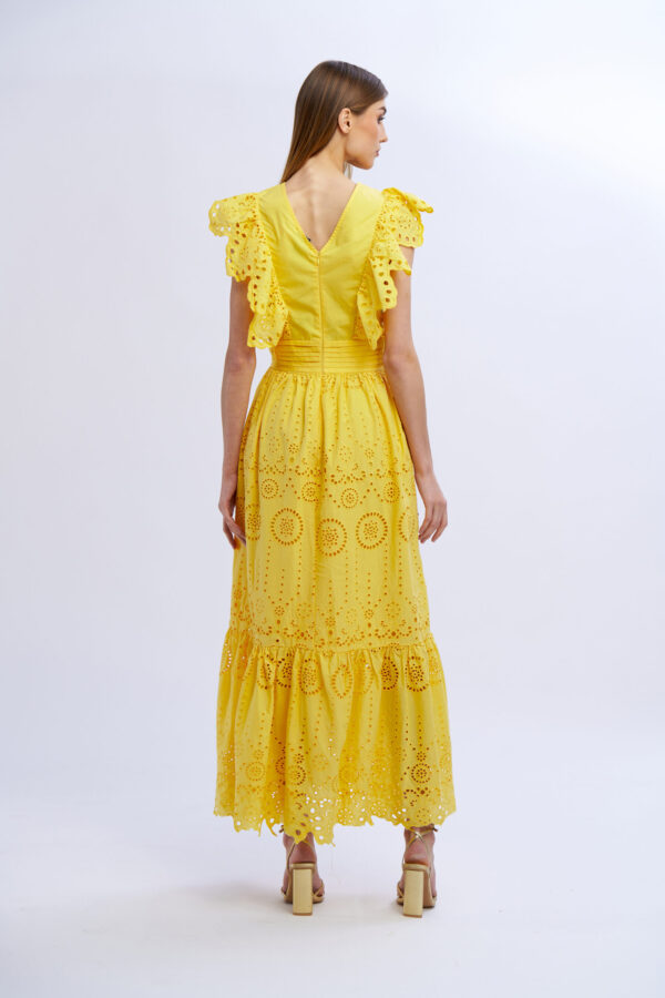 Cotton Sanggallo Dress with Ruffles - Image 2