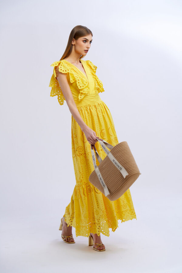 Cotton Sanggallo Dress with Ruffles - Image 7