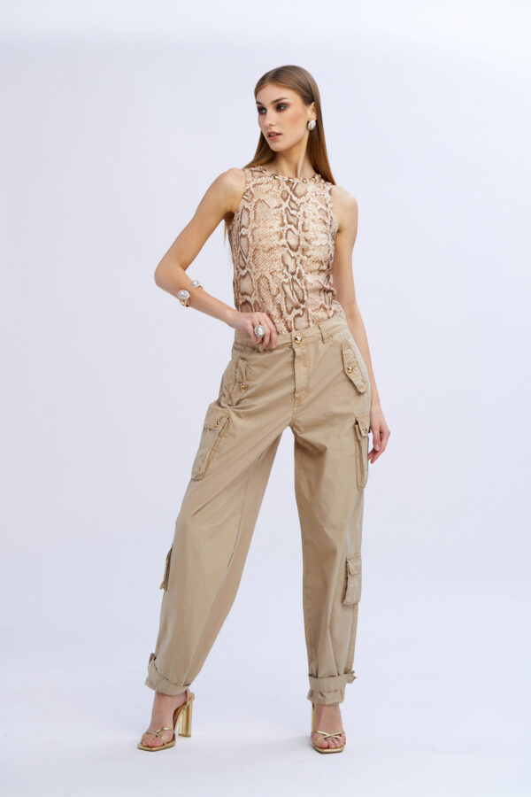 Printed Tank Top with Necklace - Image 7