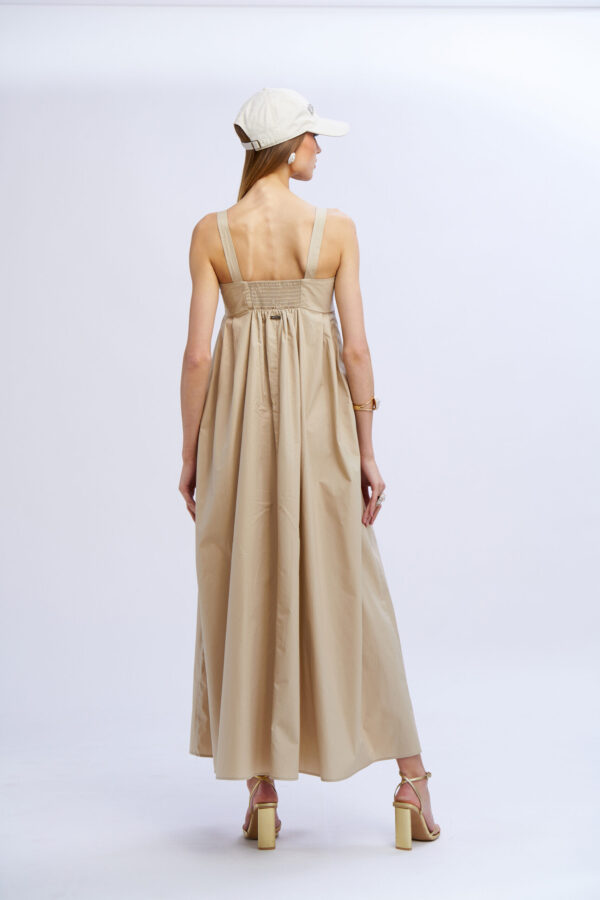 Long Cotton Dress with Buckles - Image 2