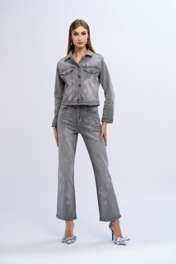 Giubbino jeans diamond roses