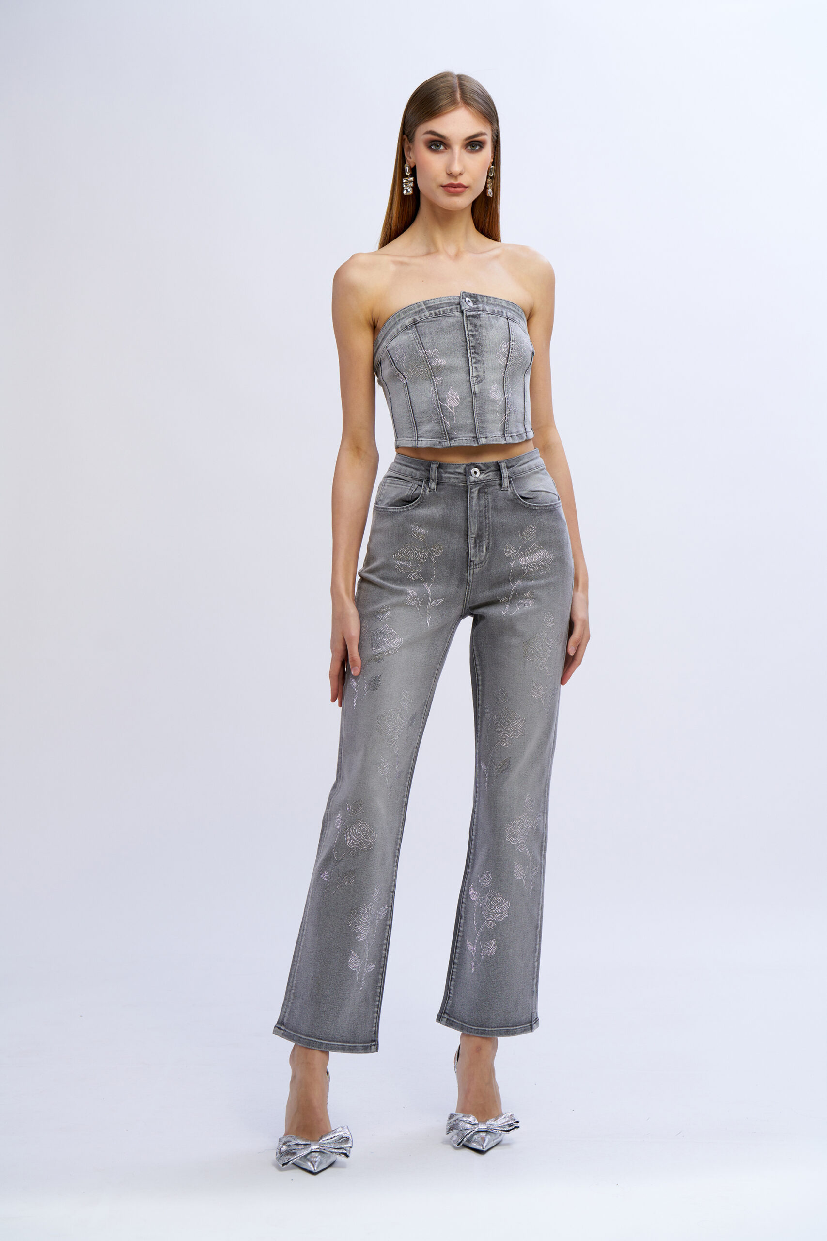 Diamond Roses Denim Top - Image 2