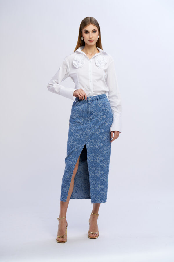 Gonna rosa jacquard