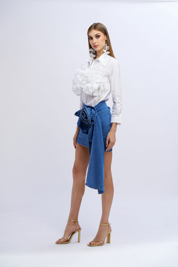 Denim Skirt with Rose - Image 2