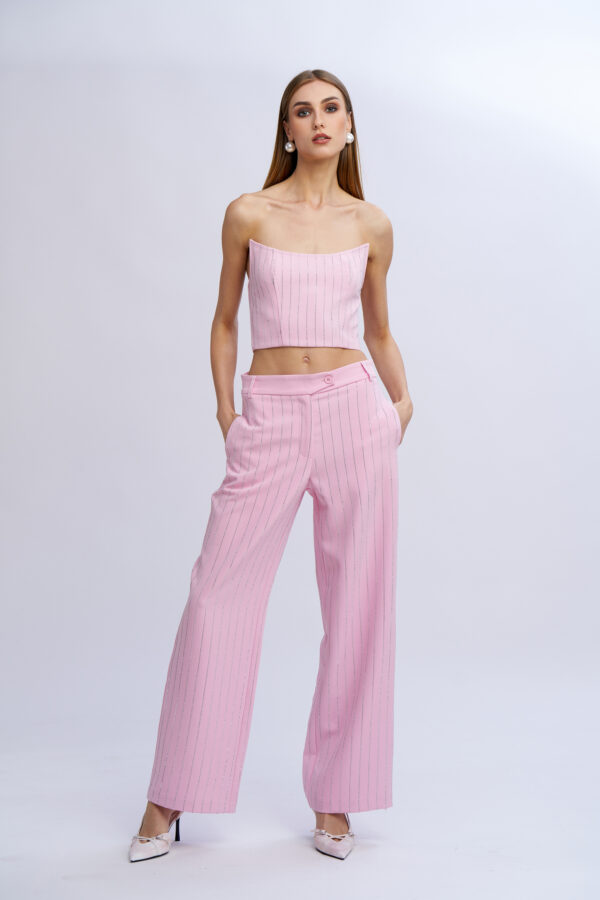 Pinstriped Diamond Palazzo Trousers