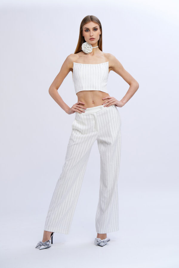 Pantalone palazzo gessato diamanti