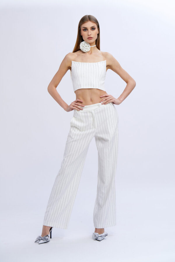 Pinstriped Diamond Palazzo Trousers