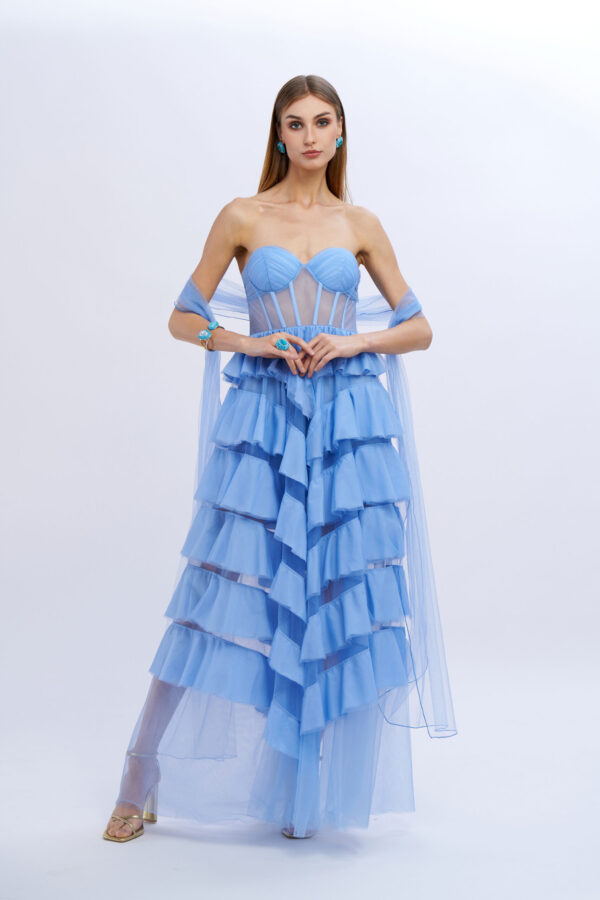 Abito princess con stola - immagine 4