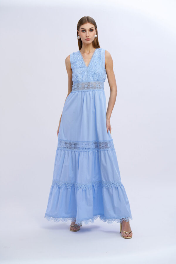 Abito pizzo cotone spallina larga - immagine 4