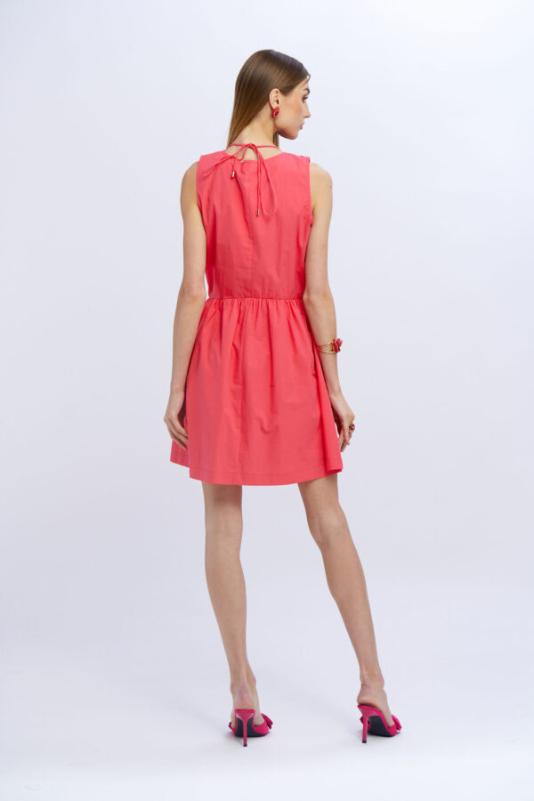 Short Cotton Dress with Neck Tie - Image 2