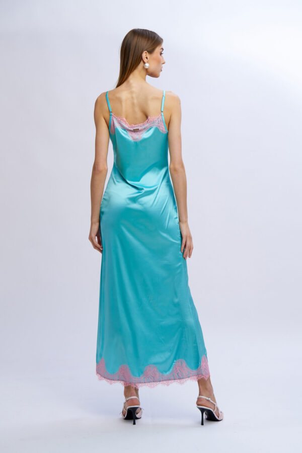Satin and Lace Dress with Thin Strap - Image 9