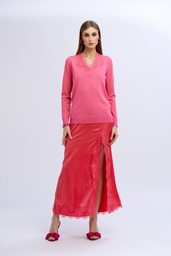 Lace Neckline Top