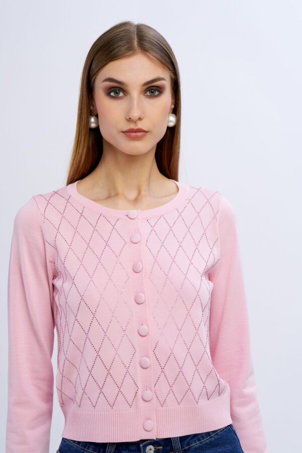 Cardigan rombi brillanti - immagine 3