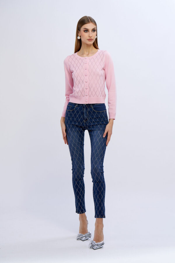 Cardigan rombi brillanti - immagine 5