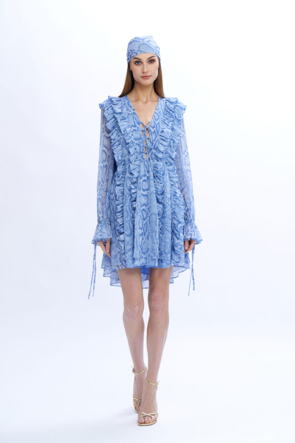 Dafne Short Dress with Ruffles - Image 8