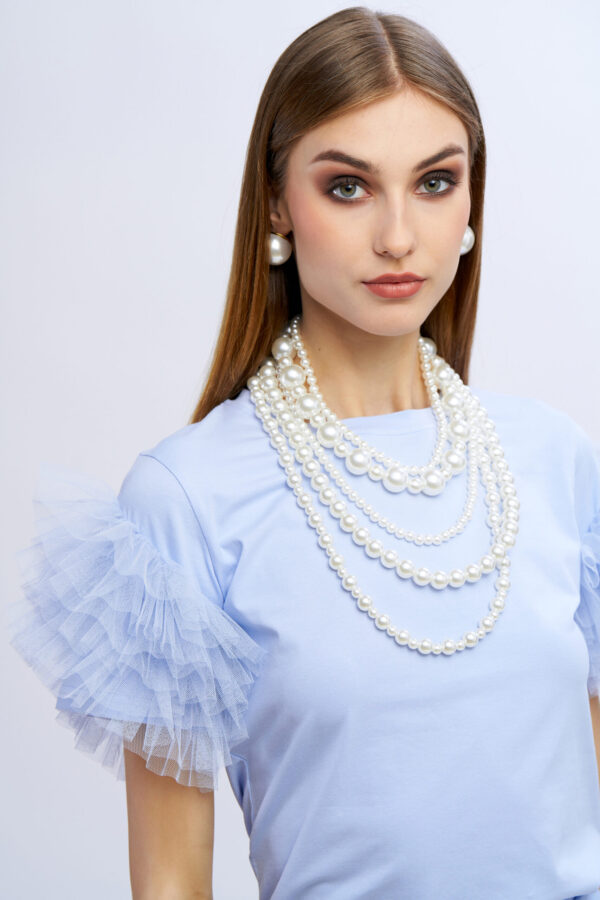 T-shirt maniche tulle - immagine 3