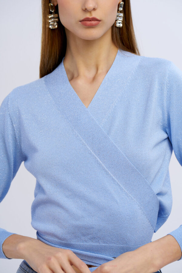 Cardigan incrocio lurex - immagine 2