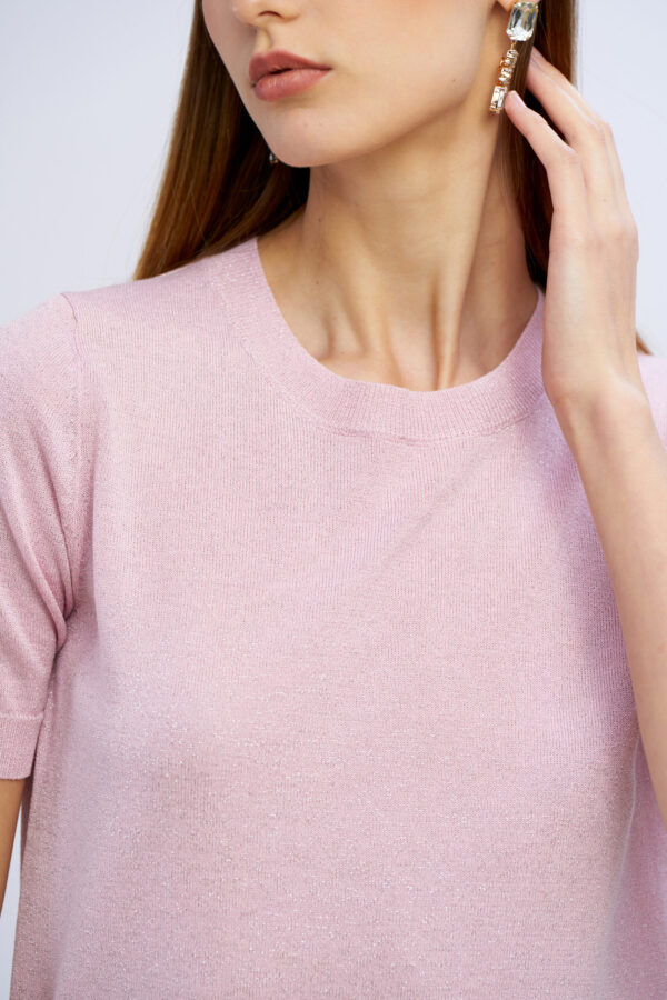 Lurex Crewneck Knit Top - Image 3