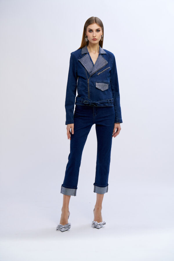 Rolled Hem Diamond Jeans