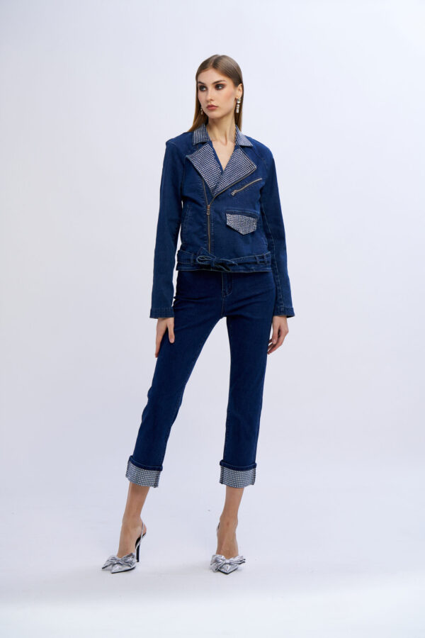 Diamond Biker Denim Jacket