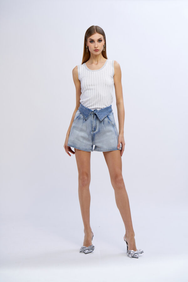 Diamond Denim Shorts